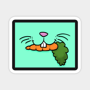 Bunny Mouth With Carrot Face Mask (Green) Magnet