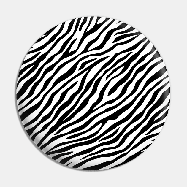 Savage Black and White Tiger Pattern Animal Print Wild Safari Pin by GDCdesigns
