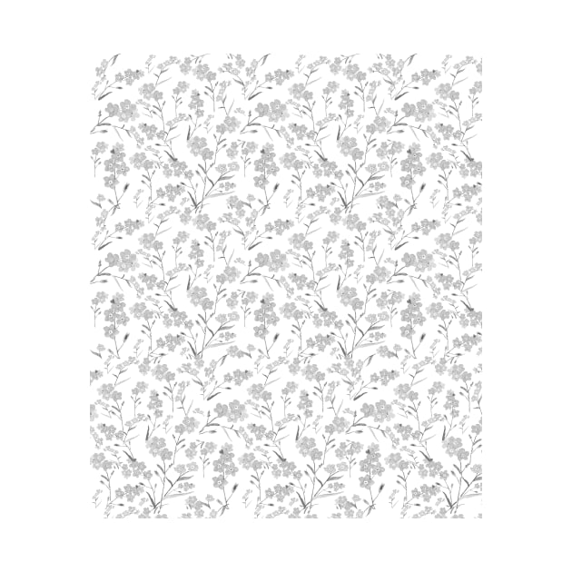 forget me not pattern black and white by colorandcolor