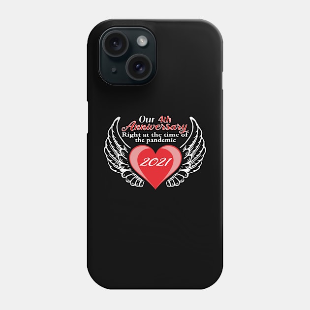 4th Anniversary pandemic 2021 winged lovers Phone Case by Mrtstore