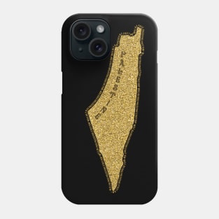 Palestinian Gold Glitter Map Area 27027 KM2 Palestine Will Be Free Solidarity Design Phone Case