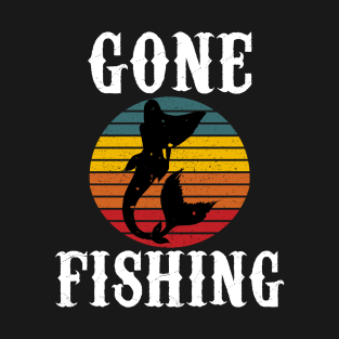 Gone Fishing Mermaid Sunset T-Shirt