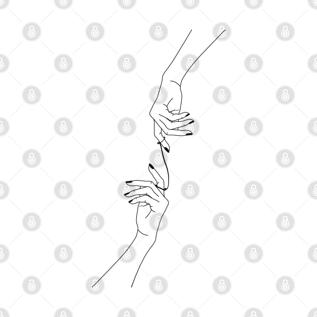 Hands reaching minimalist by Emily Zigo