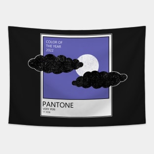 VERY PERI PANTONE Color. The moon behind the clouds Tapestry