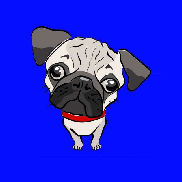 A little dog. Character sad pug. Muzzle unhappy pooch. lonely doggy with sad eyes by amramna