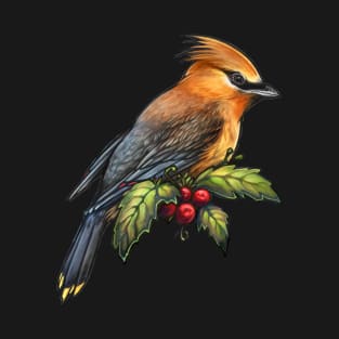 Holiday Bird Cedar Waxwing T-Shirt