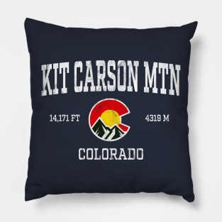 Kit Carson Mountain Colorado 14ers Vintage Athletic Mountains Pillow