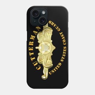 USCG - Cutterman Badge - Officer - Gold Phone Case