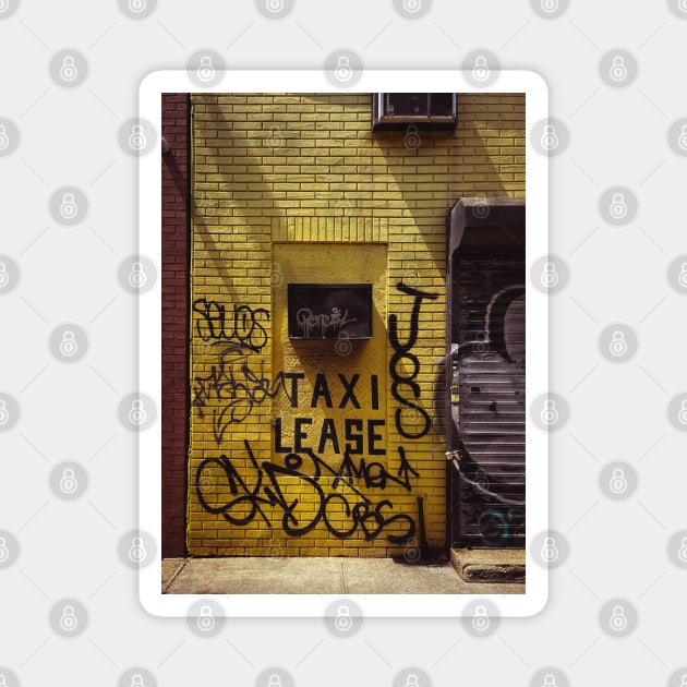 Taxi Lease NYC Street Graffiti Tag Magnet by eleonoraingrid