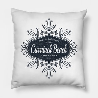 Currituck Beach, NC Summertime Floral Badge Pillow