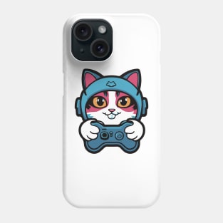 Gamer Cat in Action Phone Case