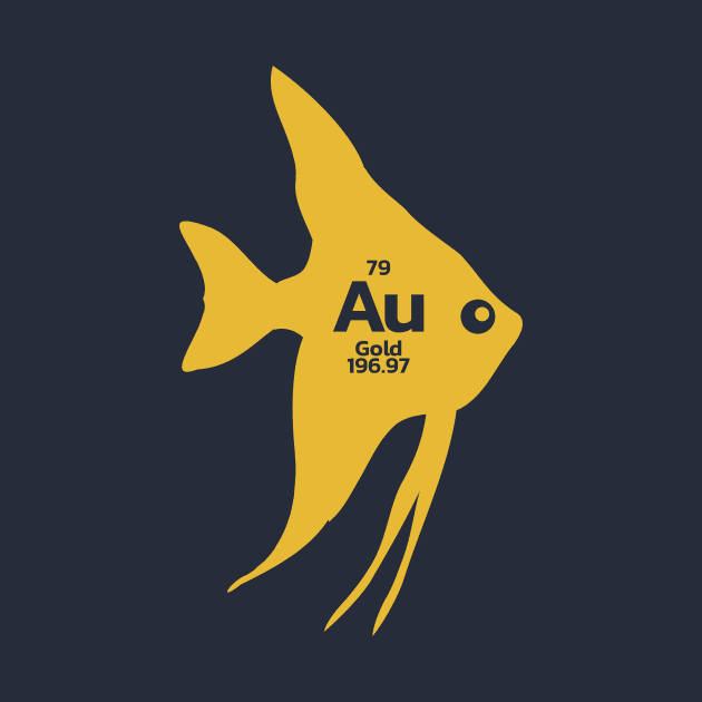 Au Gold Goldfish Periodic Element Funny Graphic T-Shirt by RedYolk
