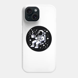 Astronaut Coffee Break in Space - 8-Bit Cosmic Art Phone Case