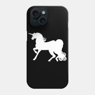 White Unicorn Silhouette Phone Case