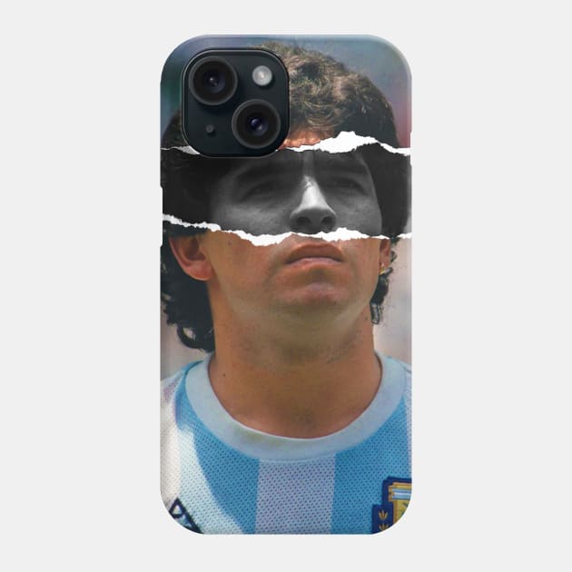 Diego Armando Maradona Dios 10 Portrait Phone Case by Paskwaleeno