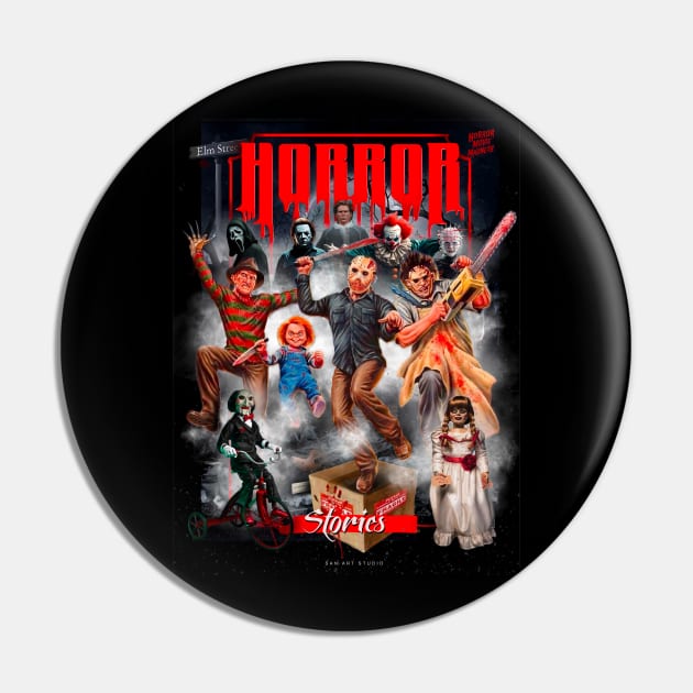 Horror Movie Stories Pin by SAN ART STUDIO 