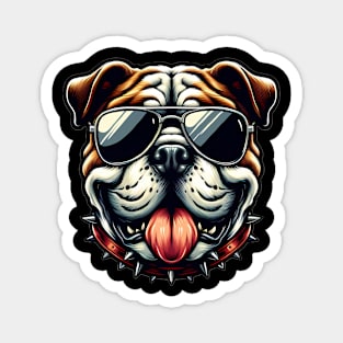 Funny English Bulldog with Sunglasses Magnet