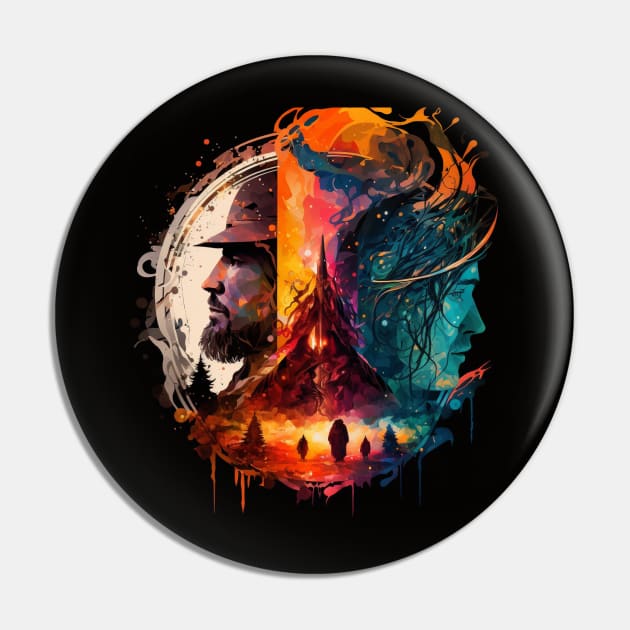 Bright abstract illustration of Lord of the rings Pin by KOTYA