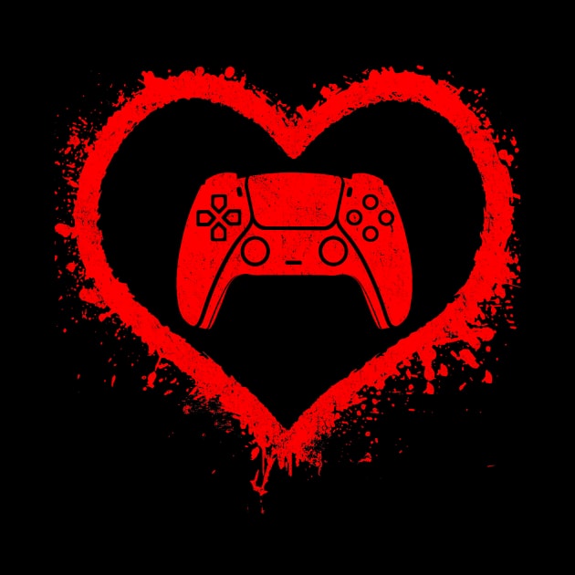 Gamer Heart Valentines Day Video Games Boys Kids Teens by Neldy