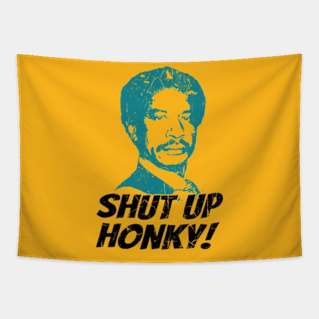 Artdrawing blue color - shut up honky! Tapestry by Kokogemedia Apparelshop