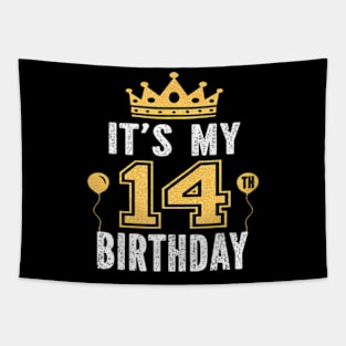 Its My 14Th Birthday 14 Years Old Boys And Girls Tapestry