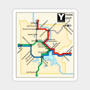 Yellowstone National Park Metro Style Map Magnet