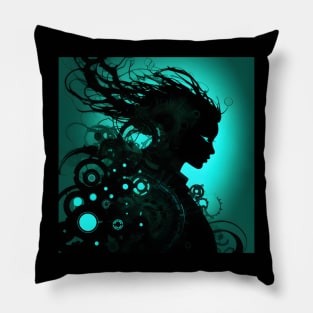 Biopunk silhouette Pillow