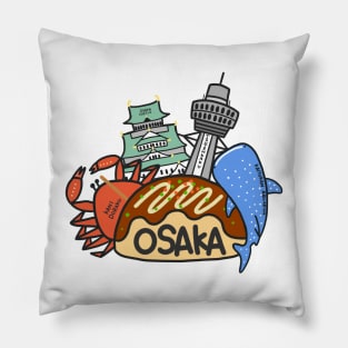 OSAKA Love Japan Osaka Logo Cute Funny Art Takoyaki Pillow