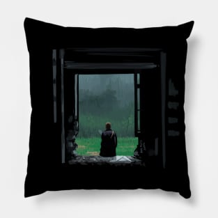 Illustration - Andrei Tarkovsky Stalker Woods Scene Pillow