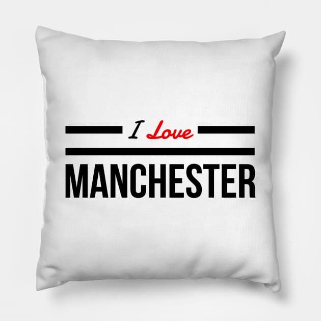 I Love Manchester Casual Souvenir Lads Mens Top Pillow by AstroGearStore