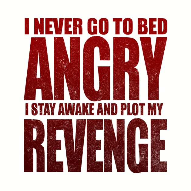 I Never Go To Bed Angry I Stay Awake And Plot My Revenge by VintageArtwork