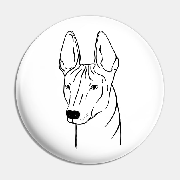 Xoloitzcuintli (Black and White) Pin by illucalliart