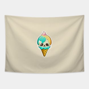 Ice cream Skull Sticker Tapestry