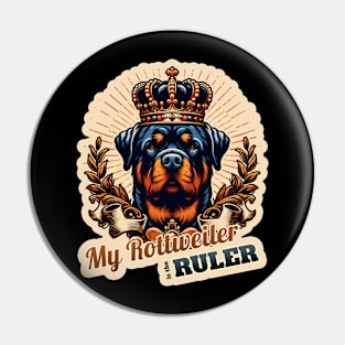 King Queen Rottweiler Pin