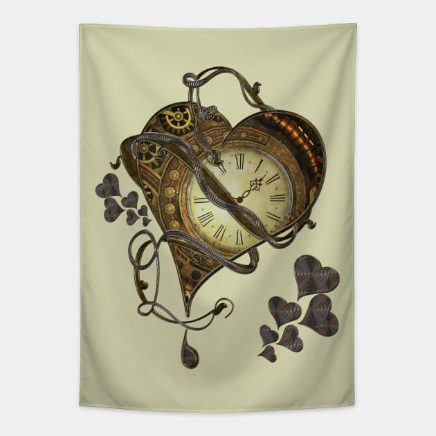 Wonderful elegant steampunk heart, beautiful clockwork Tapestry by Nicky2342