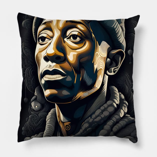 Pharrell Williams Fantasy Music Art T-Shirt Pillow by Vintagiology