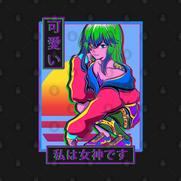 Sad Girl Anime Girl Vaporwave Aesthetic by MzumO