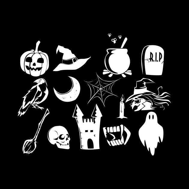 Cute Halloween Pumpkin Ghosts Witches Collection by Shirtglueck
