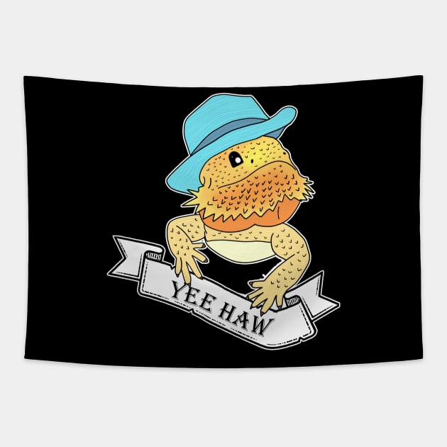 Yee Haw! A Beardie Cowboy Tapestry by nonbeenarydesigns