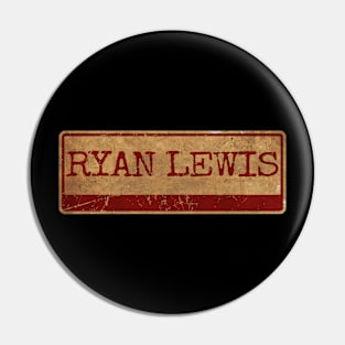 Aliska text red gold retro Ryan Lewis Pin