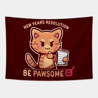 New Years Resolution is to Be Pawsome Tapestry