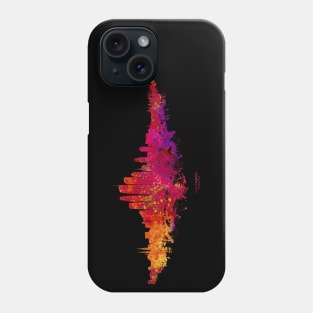 Los Angeles City Skyline - Watercolor Red, orange, purple, Phone Case