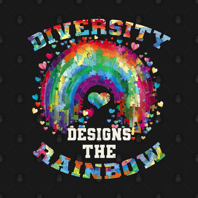 Diversity Designs The Rainbow Autism Awareness by tamdevo1