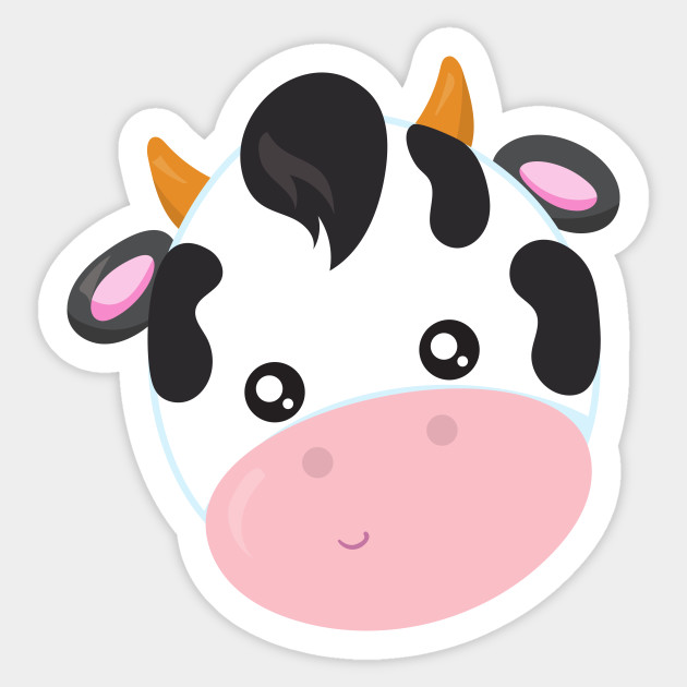 Cute Cow Little Cow Cow Head Cow Face Little Cow Sticker Teepublic,Boy And Girl Pencil Sketch Images