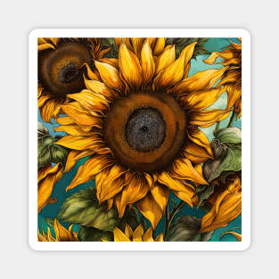 Drawing of Sunflower Magnet