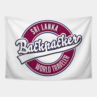 Sir Lanka backpacker world traveler logo Tapestry