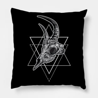 Skull & Horn Pillow