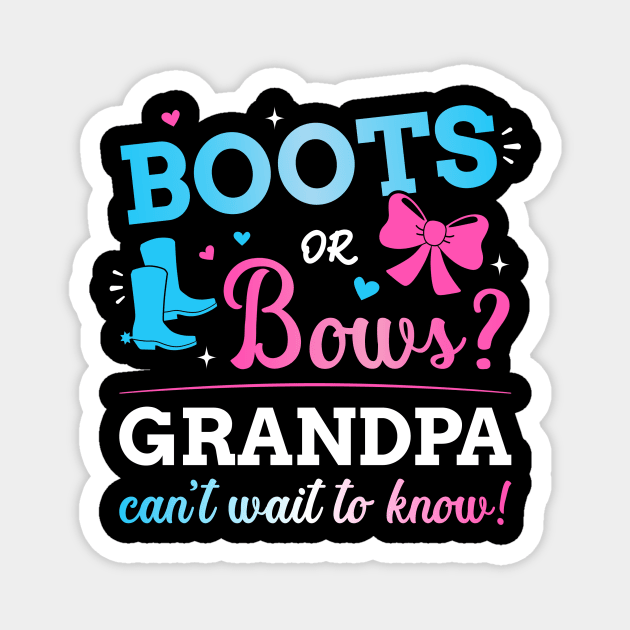 Gender reveal boots or bows grandpa matching baby party Magnet by Designzz