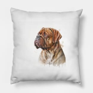 French Mastiff Watercolour Pillow