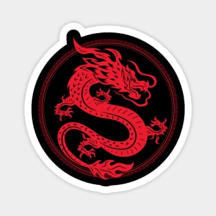 Red Chinese Dragon Magnet